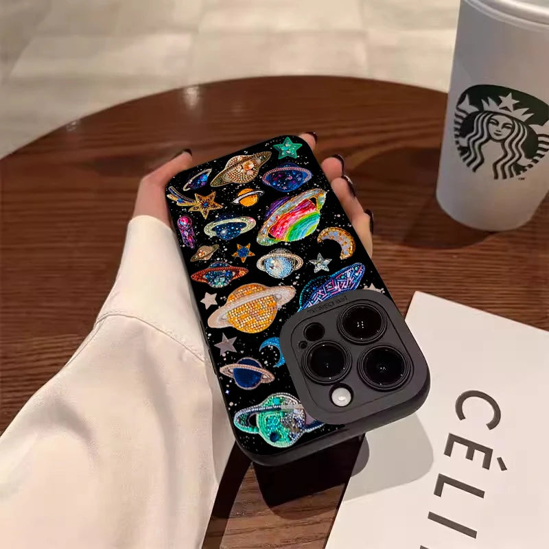 Colorful Braided Planet Hand-Painted Case for Xiaomi Mi 11 Lite 5G 14 13T 13 12T 12 Poco F6 F5 X6 X5 X3 M6 Pro Shockproof Cover