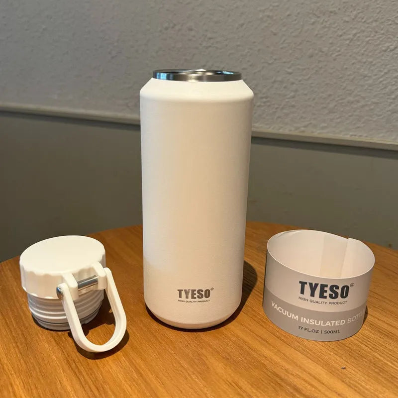 TYESO Insulated Water Bottle Stainless Steel Sport Cup with Handle Portable Travel Mug for Men Women 6-12 Hours Thermal Cold Hot