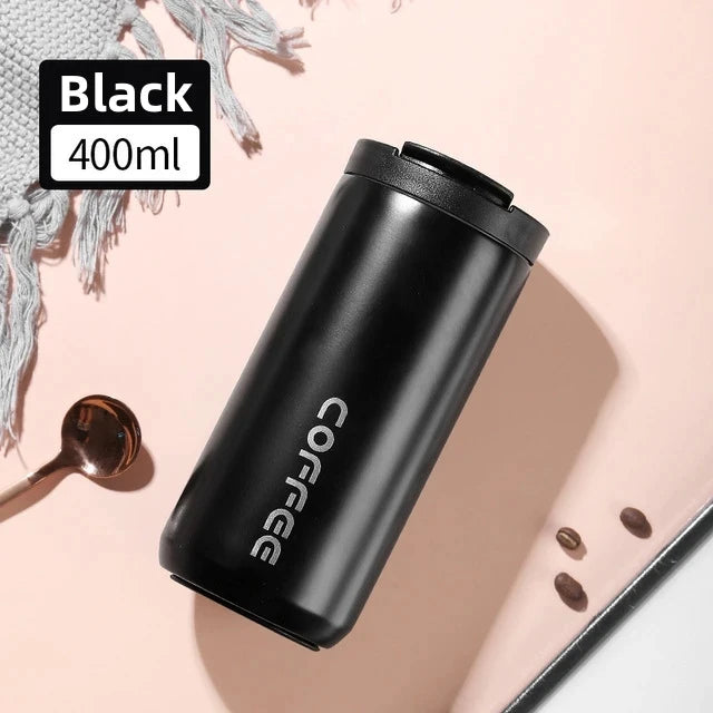 400ML Stainless Steel Coffee Thermos Leakproof Car Vacuum Flasks Thermal Coffee Mug Portable Travel Portable Insulated Bottle