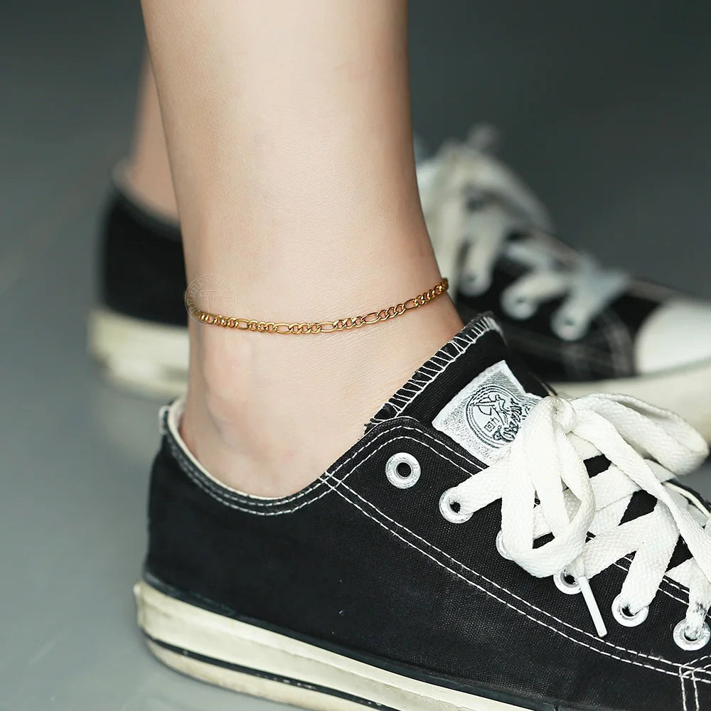 Gold Colored Anklets for Women / 10inch