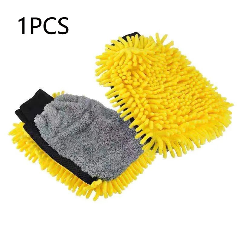 Car Chenille Premium Scratch-Free Microfiber Wash Mitt Waterproof Car Thick Cleaning Mitt Wax Detailing Brush Auto Care Glove