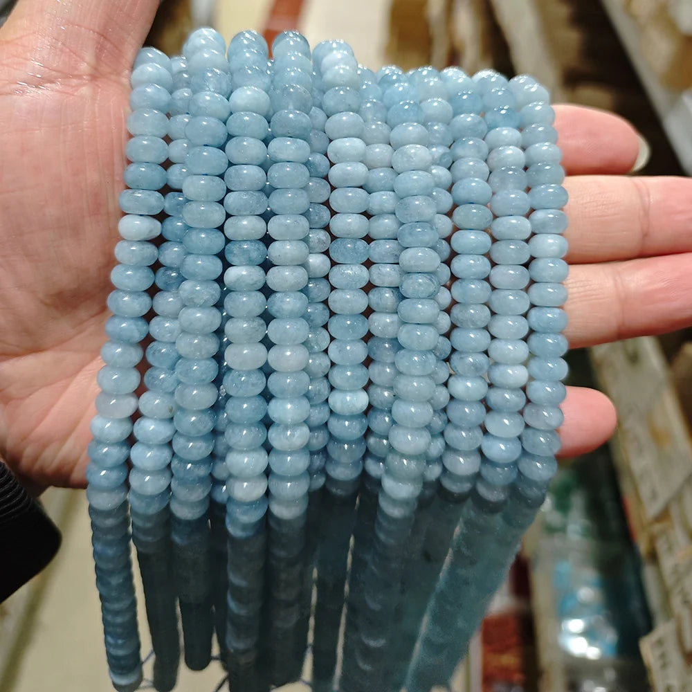 5x8mm Natural Stone Bead Jades Jaspers Chalcedony Rondelle Spacer Loose DIY Beads For Jewelry Making Bracelet Necklace Earrings