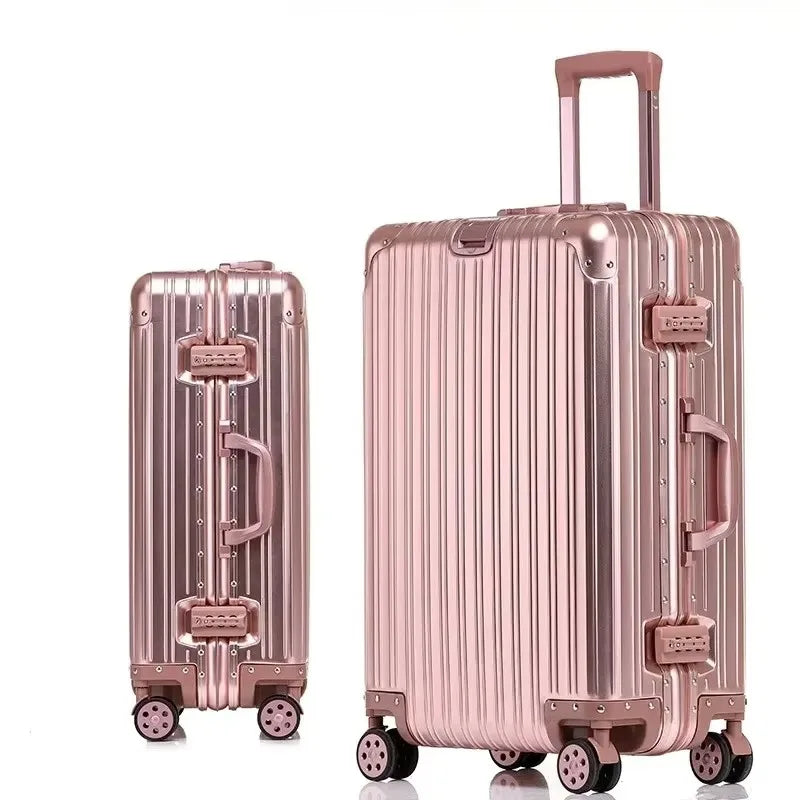 100% Aluminum-magnesium Alloy Travel Suitcase High Quality Rolling Luggage 20/24/26/29'' Trolley Luggage Carry-On Cabin Suitcase