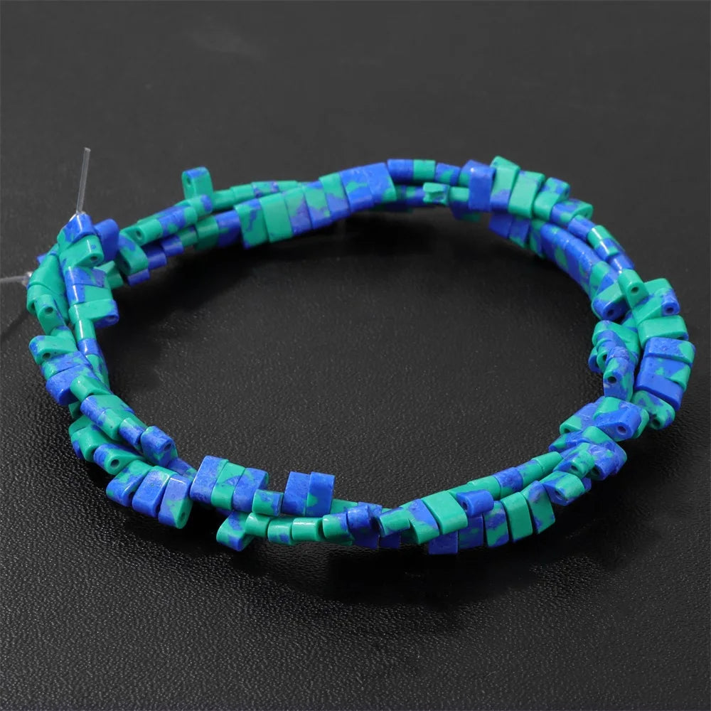 2x5mm Natural Two Hole Stone Bead Rectangle Tiger Eye Quartz Amazonite Loose Spacer Beads For Jewelry Making Bracelet Handmade