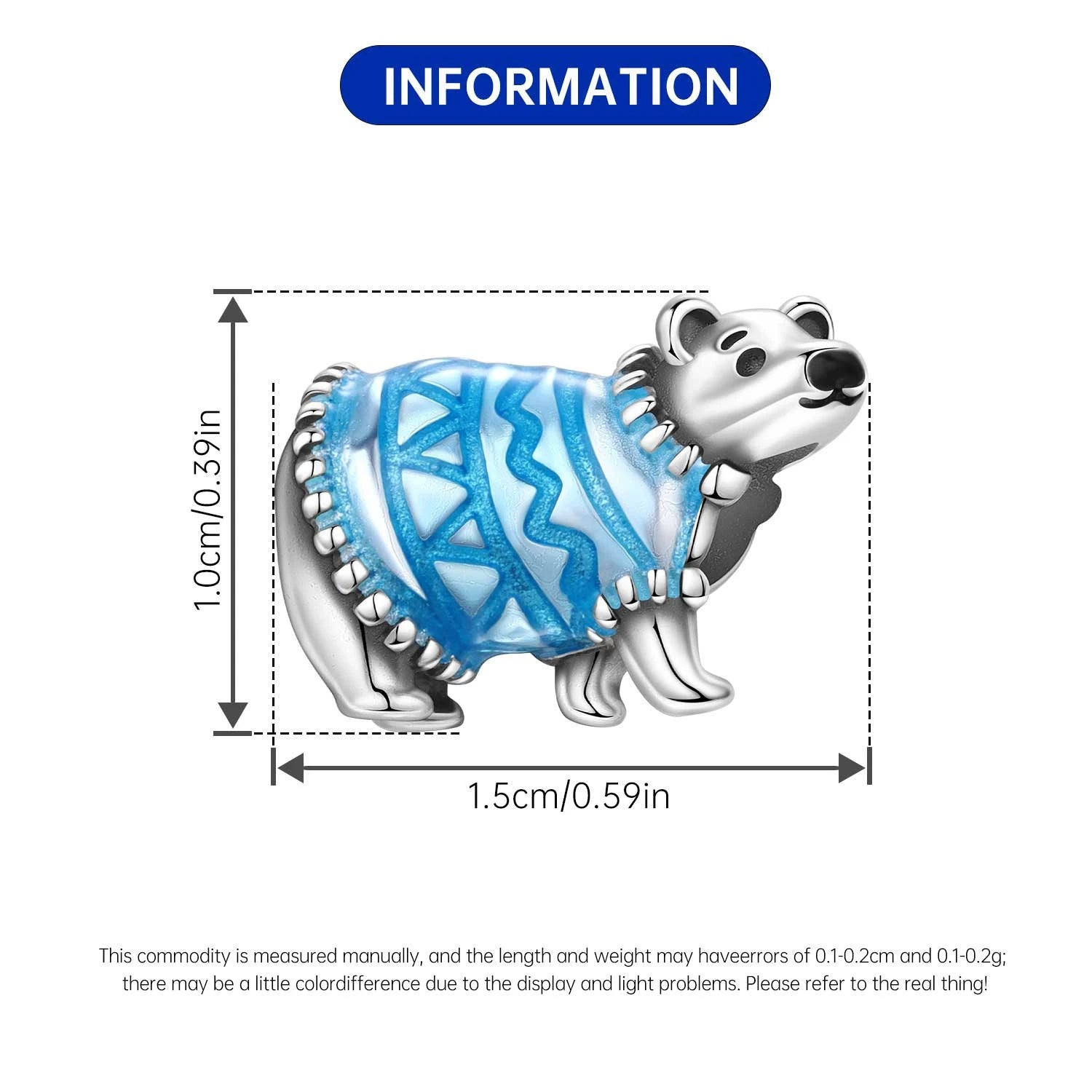 PANPOKI 925 Sterling Silver Cute Polar Bear Animals Pendant Beads Original Pendants Bracelet Charm Jewelry Party DIY Gifts