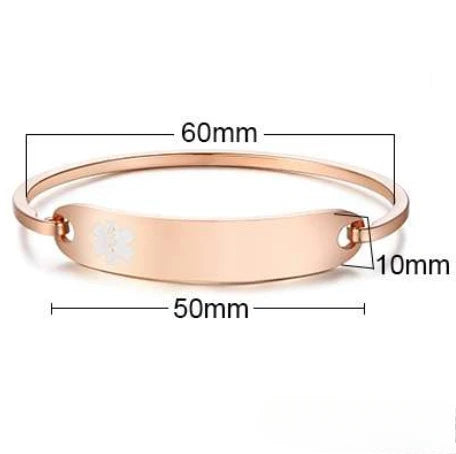 New Fashion Stainless Steel Medical Alert ID Bangle Bracelet for Men Women