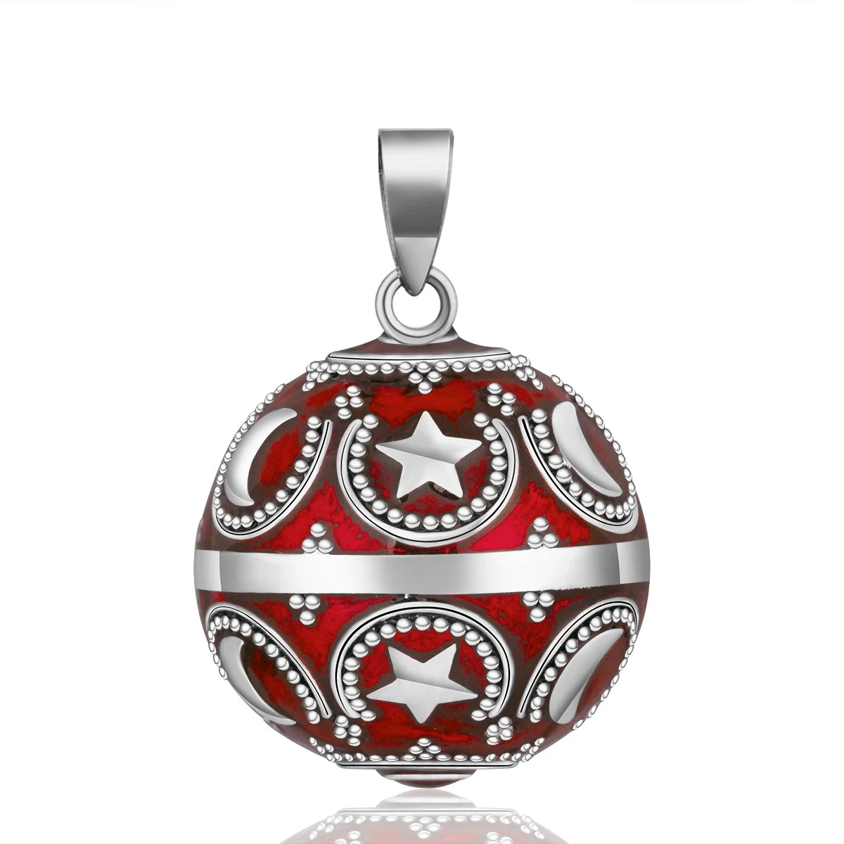 Eudora Collier Bola de Grossesse Necklace 20mm Ball Stars Moon Angel Caller Musical Bell Pendant Jewelry Gift for Pregnant Women