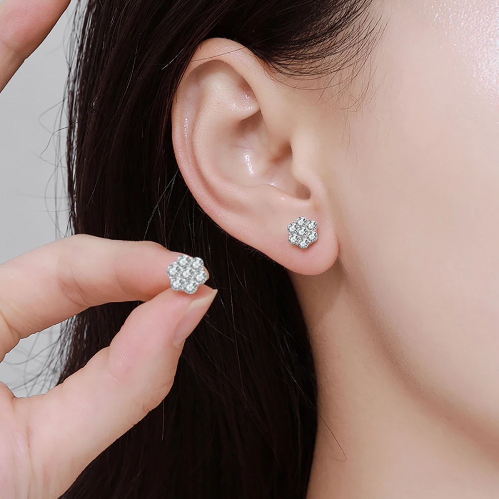 Serenity 3mm D Color Moissanite Earrings For Women Wedding 100% S925 Sterling Silver Plated 18K Stud EarringS Plated 18K Jewelry