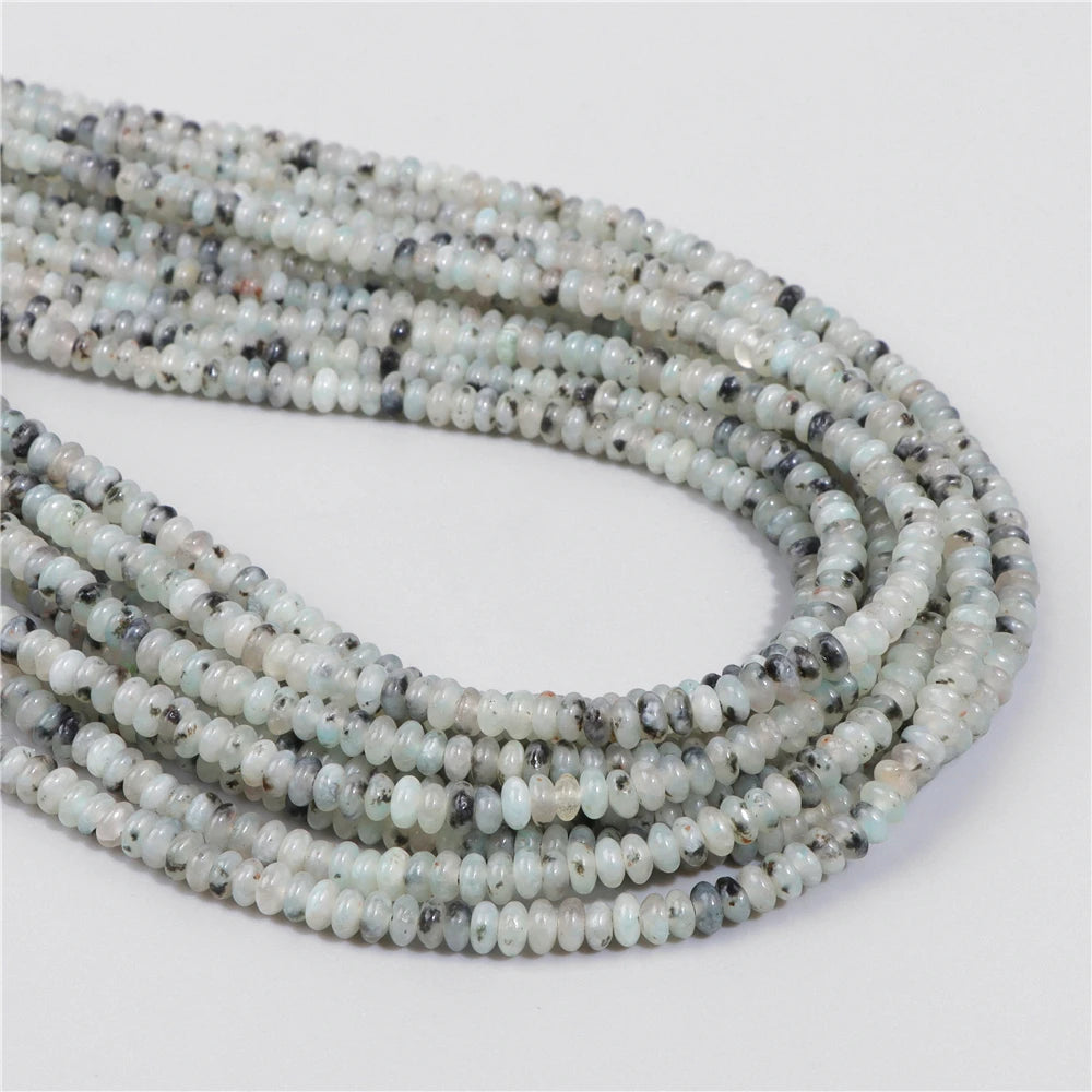 Natural Flat Round Stone Beads Abacus Shape Jaspers Quartzs Gems Beads For DIY Necklace Earrings Jewelry Making Accessori 2*4mm