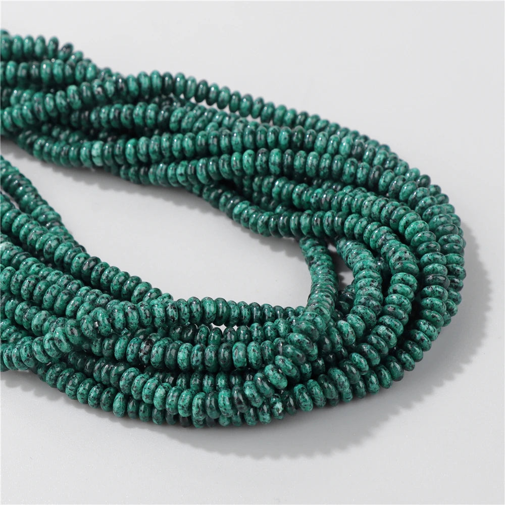 Natural Flat Round Stone Beads Abacus Shape Jaspers Quartzs Gems Beads For DIY Necklace Earrings Jewelry Making Accessori 2*4mm