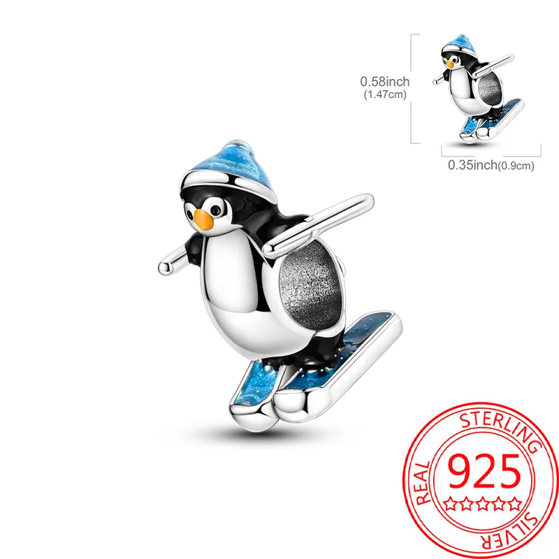 925 Sterling Silver Charm Green Monstera Leaves Charm Fit Bracelet Original Charm Bead for Women Jewelry DIY Making Fine Gift