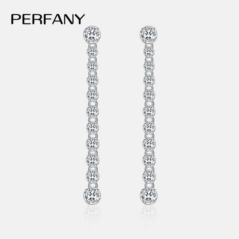 PERFANY 1.18CT Full Moissanite Drop Earring Women S925 Pure Silver Laboratory Cultivate Diamond Fashion Advanced Design Jewelry - Madeinsea©