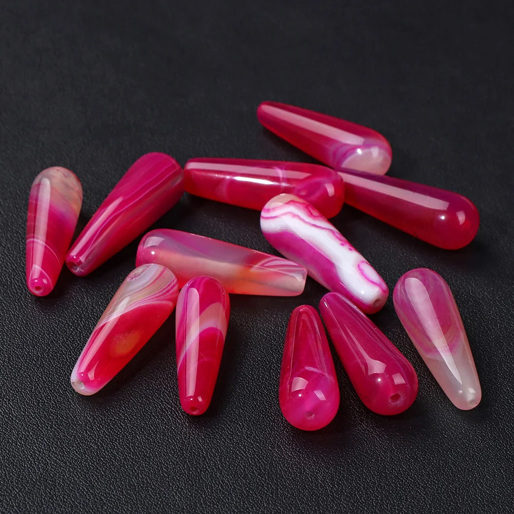 10x30mm Natural TearDrop Chalcedony Stone Beads Water Drop Jaspers Beads For DIY Jewelry Bracelet Earrings Accessori Wholesale