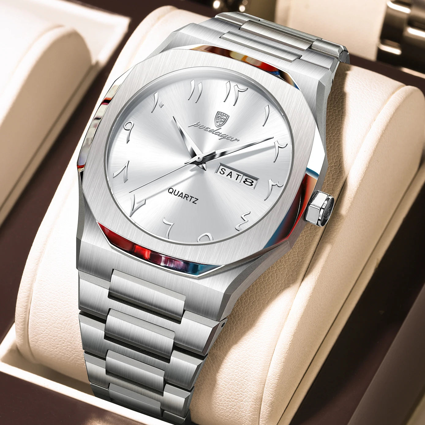 POEDAGAR Military Watch For Men Waterproof Luxury Week Calendar Man Wristwatch Quartz Stainless Steel Fashion Men's Watches Male - Madeinsea©