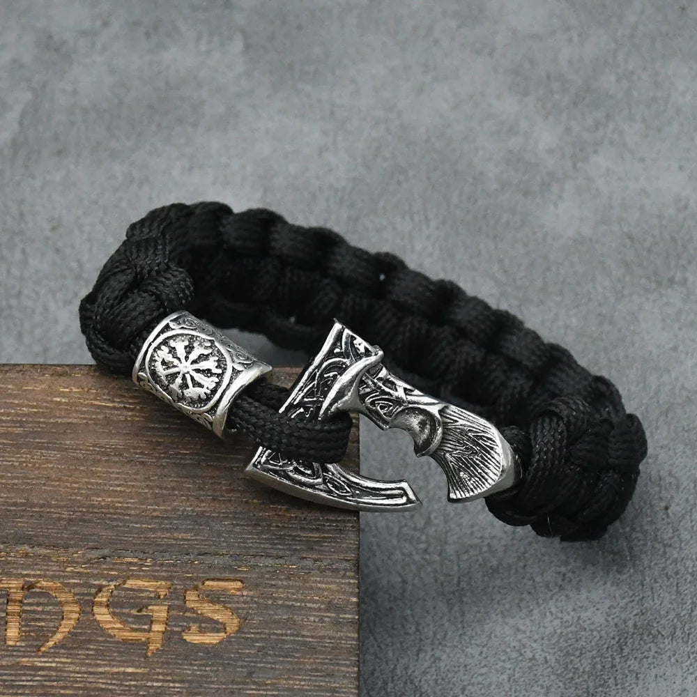 Bracelets de perles de la Trinité avec runes vikings nordiques pour hommes, marteau Mjolnir, paracorde, hache slave Perun, bracelet amulette, bijoux faits à la main pour hommes