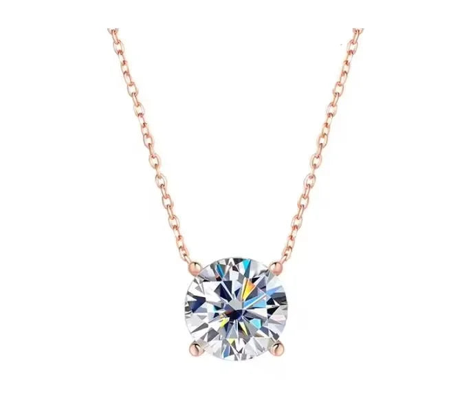 Serenity 1ct 2ct Moissanite Necklace for Women Gift S925 Sterling Silver Sparkling Lab Diamond Pendant Necklace Wedding Jewelry
