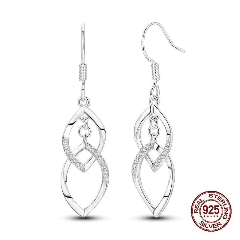 New Style 925 Sterling Silver Gemstone Lucky Four Leaf Clover Earrings Eardrop Simple Fine Jewelry Women Fashion Party Gift