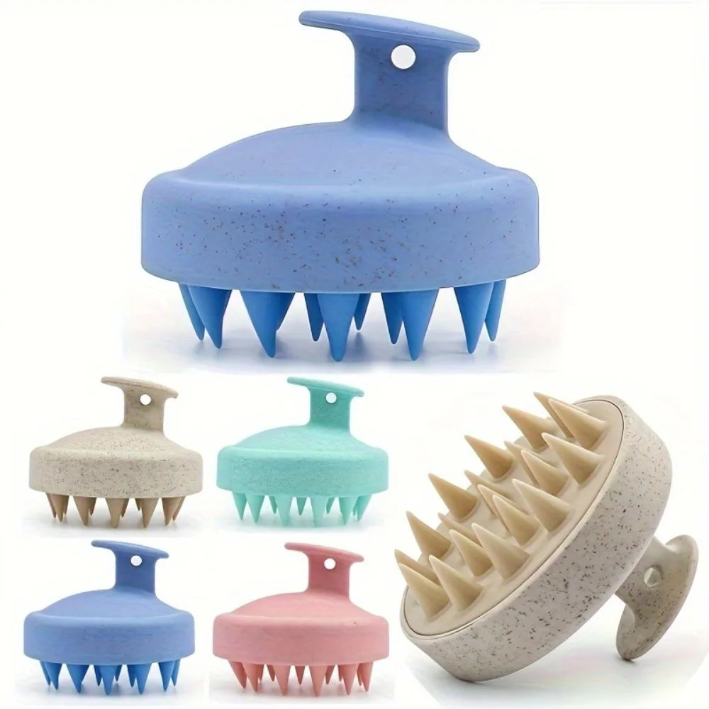 Straw Silicone Scalp Brush - Massage Claw Design for Deep Cleansing, Exfoliating & Relaxation During Hair Washing