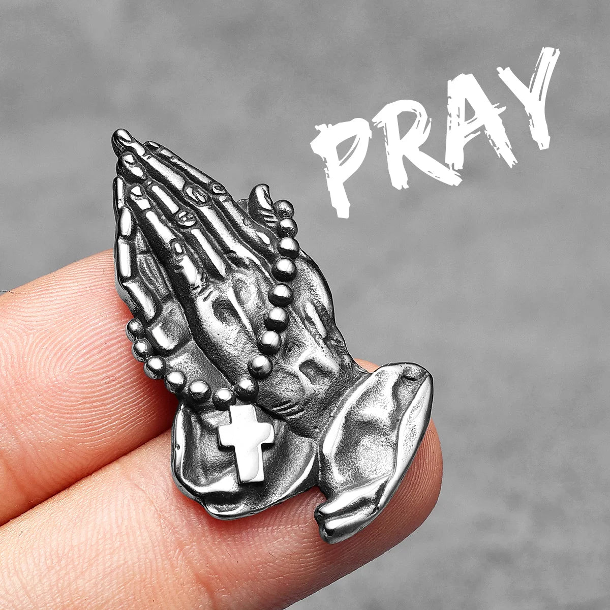 Retro Prayer Pendants Cross Pray Necklace 316L Stainless Steel Men Women Chain Rock Rap for Male Jewelry Xmas Gift Wholesale