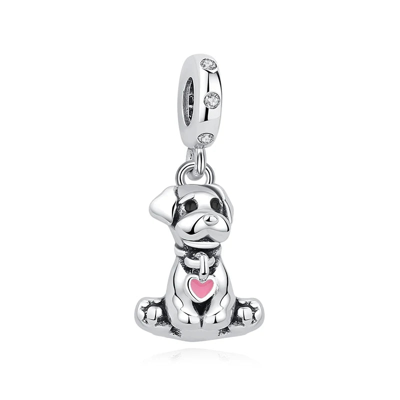 Original 925 Sterling Silver Charms Love Pets Dog Cat Paw Print Pendant Beads Fit Brand Bracelets Necklaces Women DIY Jewelry - Madeinsea©