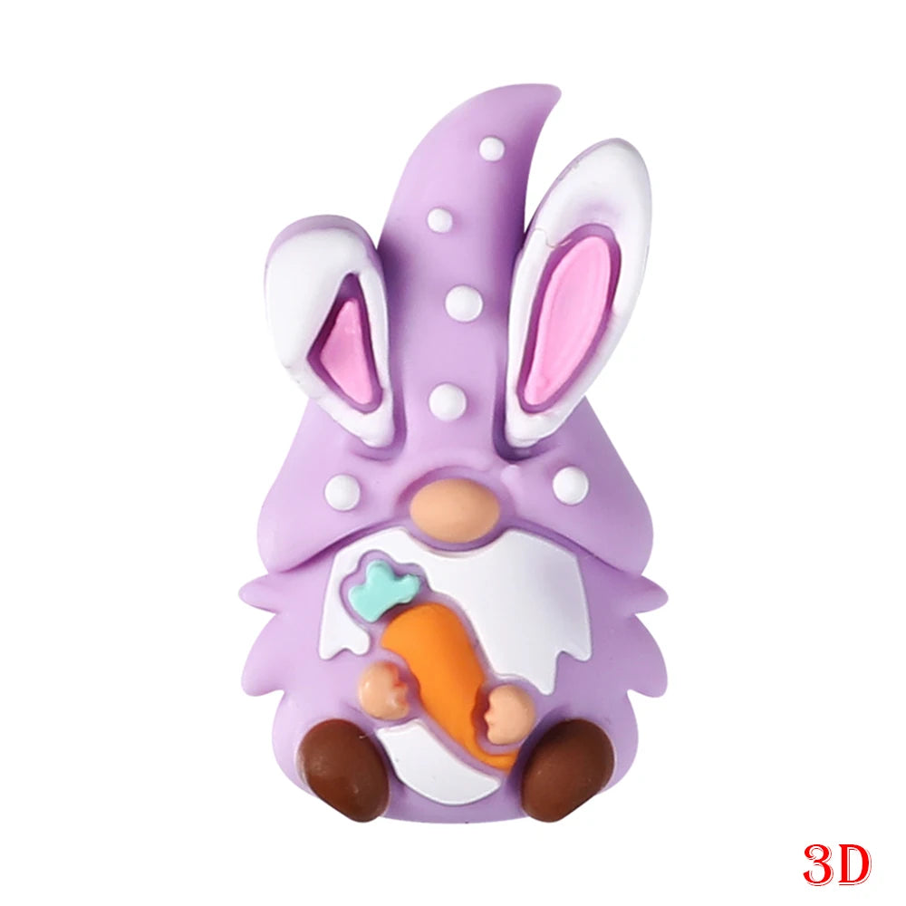 5/10pcs Silicone Beads Easter Egg Bunny Beads Cute for DIY Keychains Jewelry Accessories Bracelet Making Pen Decor Creative Gift