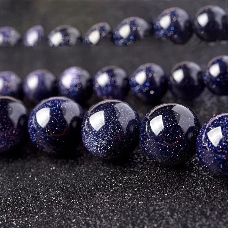 Wholesale Grade A Natural 6/8/10/12mm Blue Sandstone For Jewelry Making Smooth Round Loose Beads DIY Bracelet Necklace Earring