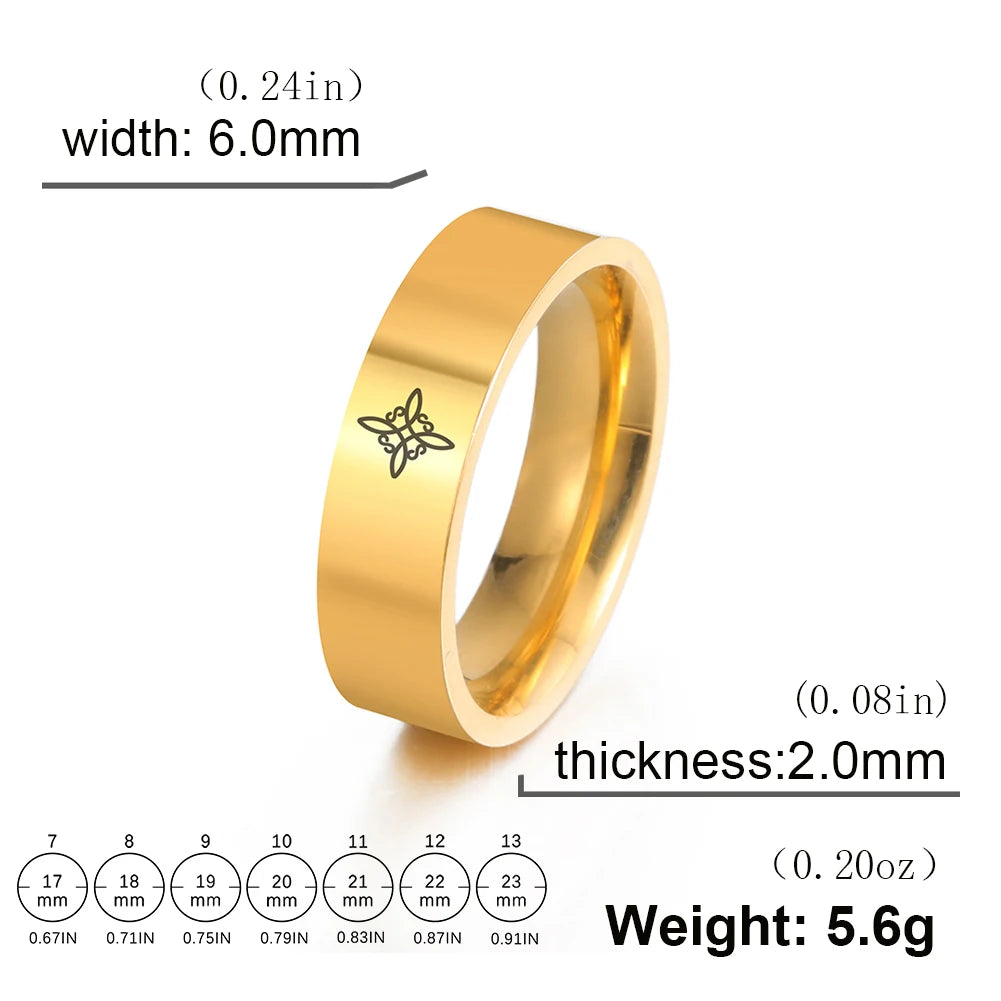 HIPEE Trend Viking Celtics Witch Knot Ring for Women Stainless Steel Couple Rings Amulet Talisman Jewelry Christmas Gifts