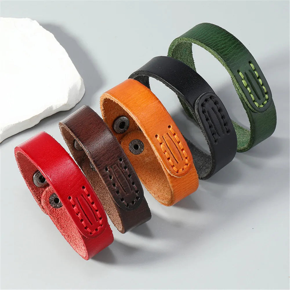 MKENDN Viking Leather Wrap Bracelet Norse Warrior Leather Wristband Cuff For Men Wide Black/Brown Nordic Cuff Viking Jewelry