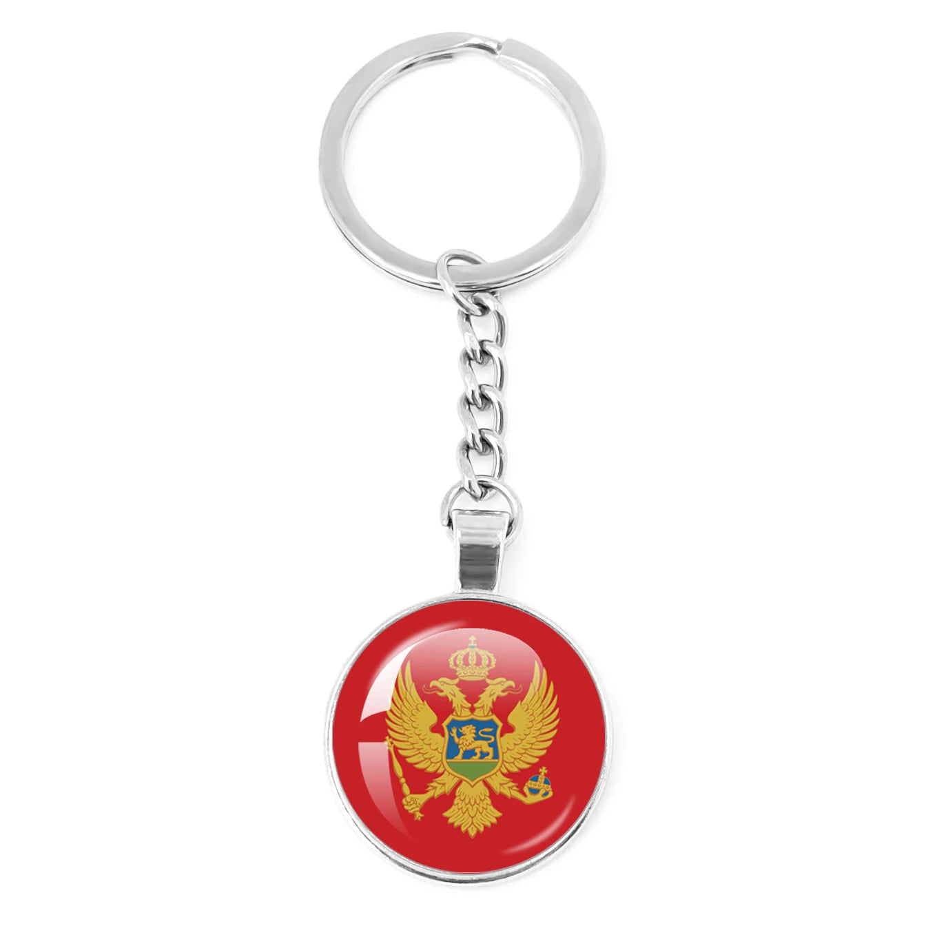 France,Poland,PuertoRico,Montenegro,Yugoslavia,Angola,Philippines,Japan,Senegal Glass Cabochon National Flag Keychain Keyholder