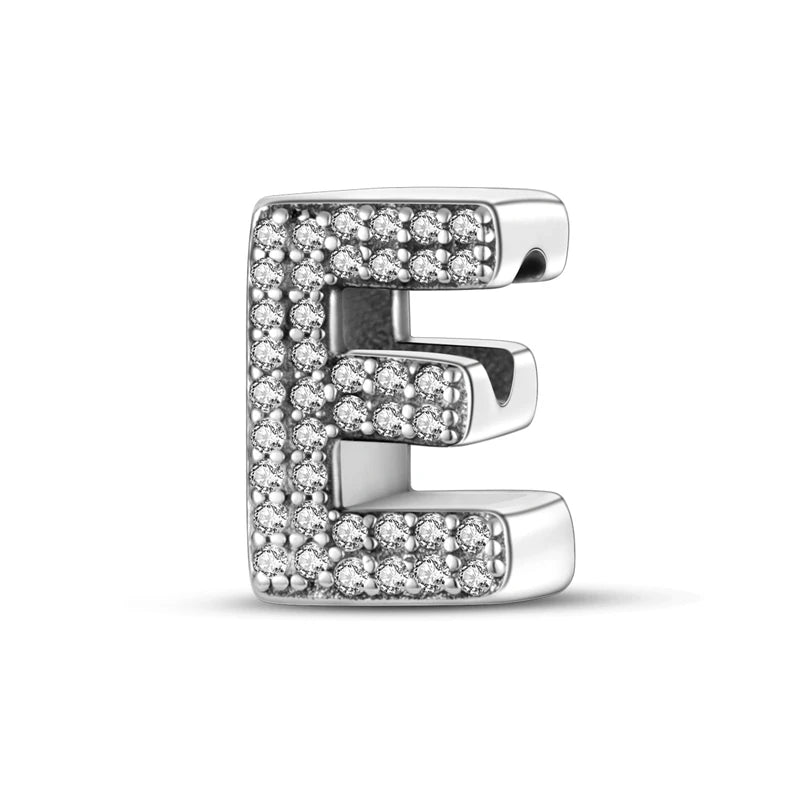 New 925 Sterling Silver Charm Beads 26 Letter Alphabet A-Z Charm Fit Original Charms Bracelet DIY Birthday Jewelry Gift Making