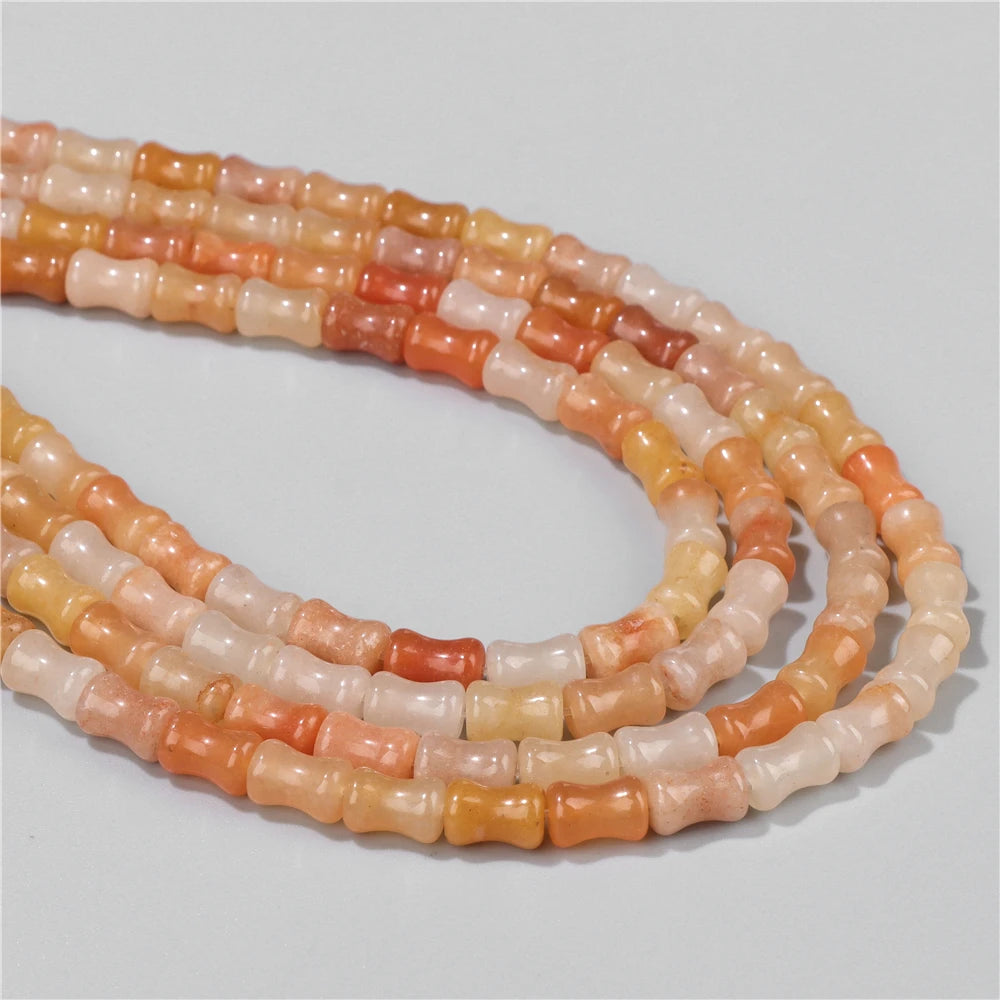 6X10mm Natural Stone Bead Bamboo Shape Aventurine Jaspers Sodalite Loose Spacer Beads For Jewelry Making Handmade DIY Accessorie