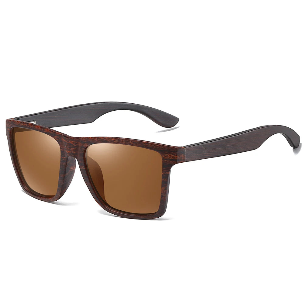 XSW Wood Sunglasses Men Women Polarized Rivet Square Brand Designer Real Wood Temple Sunglasses Vintage Glasses 5515H - Madeinsea©
