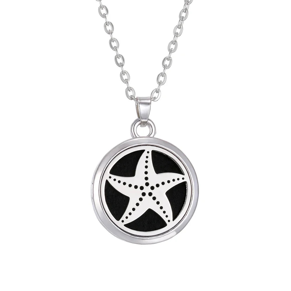 10pcs/lot Aromatherapy Stainless Steel Essential Oil Diffuser Necklace Open Magnetic Perfume Locket Pendant Necklaces for Women