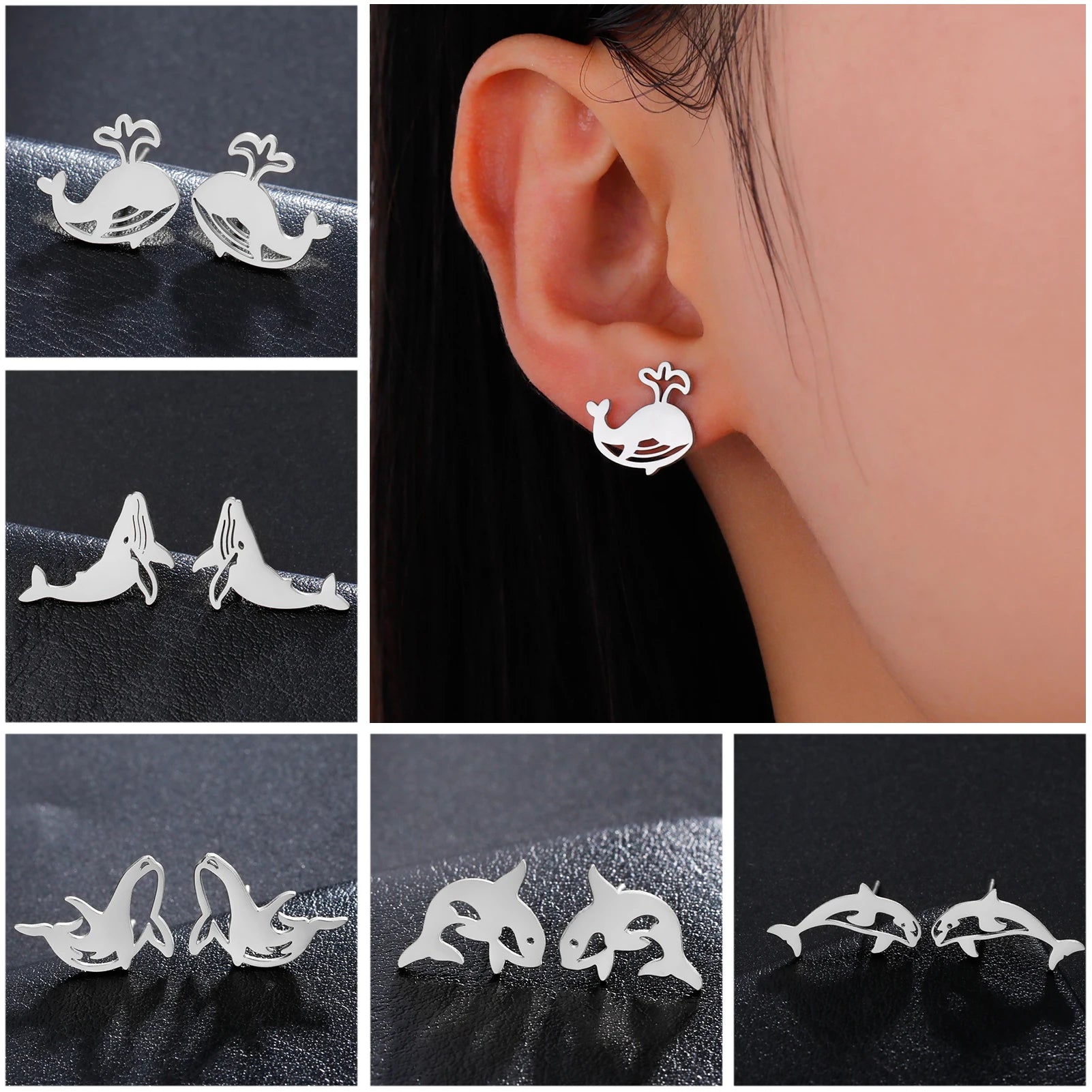 Whale / Shark Stud Earrings