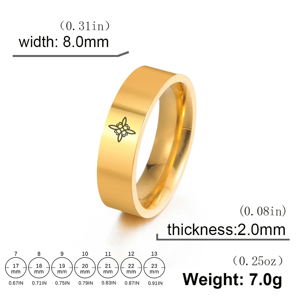 HIPEE Trend Viking Celtics Witch Knot Ring for Women Stainless Steel Couple Rings Amulet Talisman Jewelry Christmas Gifts