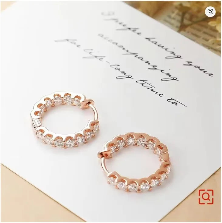 Serenity 2.6cttw D Color Moissanite Earrings for Women 100% S925 Sterling Silver Hoop Earrings Plated 18K Fine Jewelry Wholesale