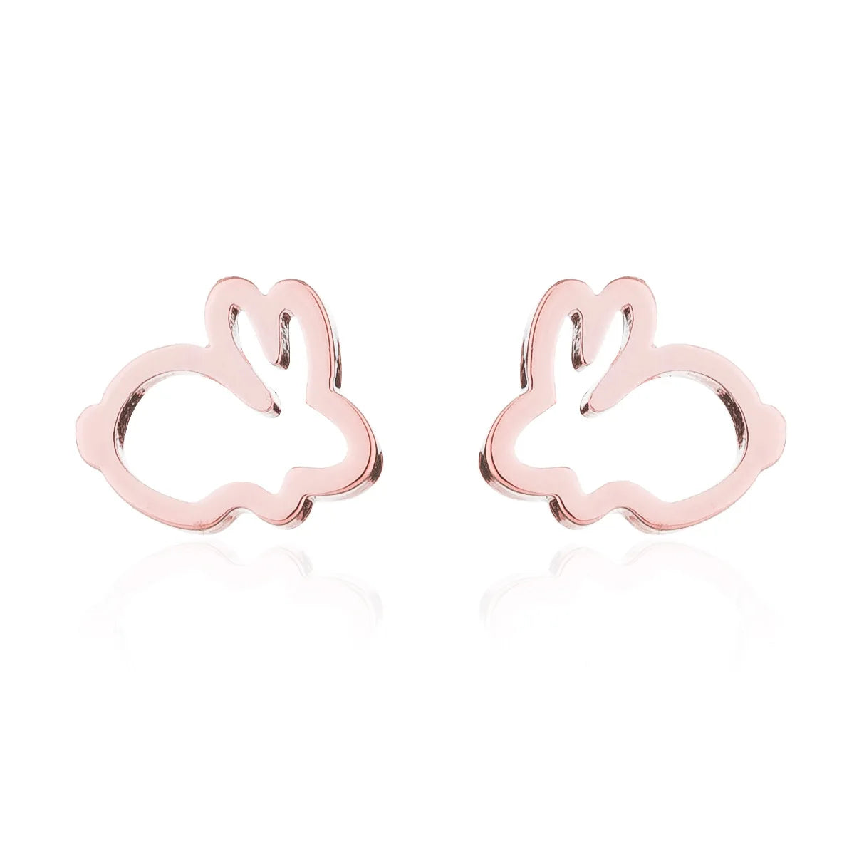 HIPPOP Street Rock Stud Earring Piercings Fashion Stainless Steel Cute Animal Rabbit Earstuds Earrings for Men and Women Gift