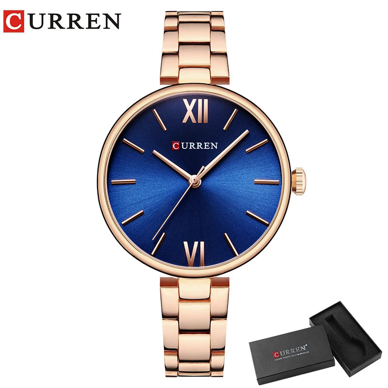 CURREN Women Watch Fashion Luxury Watch Reloj Mujer Stainless Steel  Female Clock Quartz Bracelet Wrist Watch Clock Gift