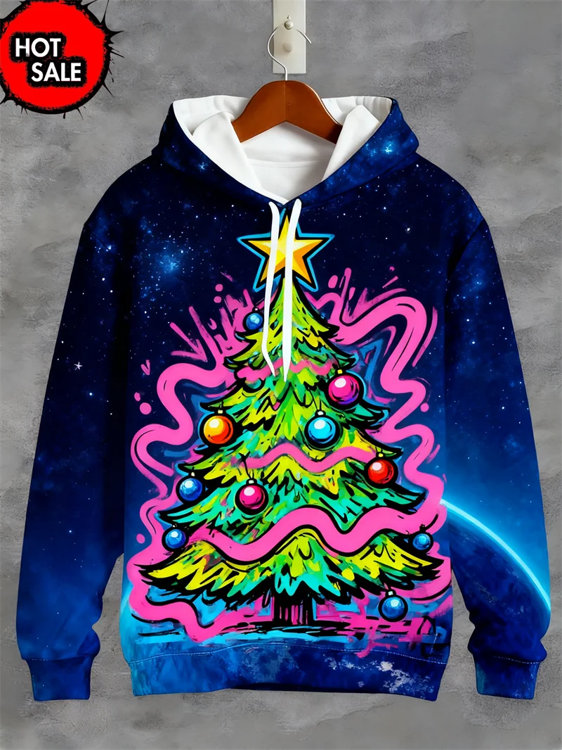 Funny Design Christmas Squirrel Deer 3D Printed Hoodies For Man Clothes Fashion New In Hoodie Santa Claus Cosplay Top Sweatshirt