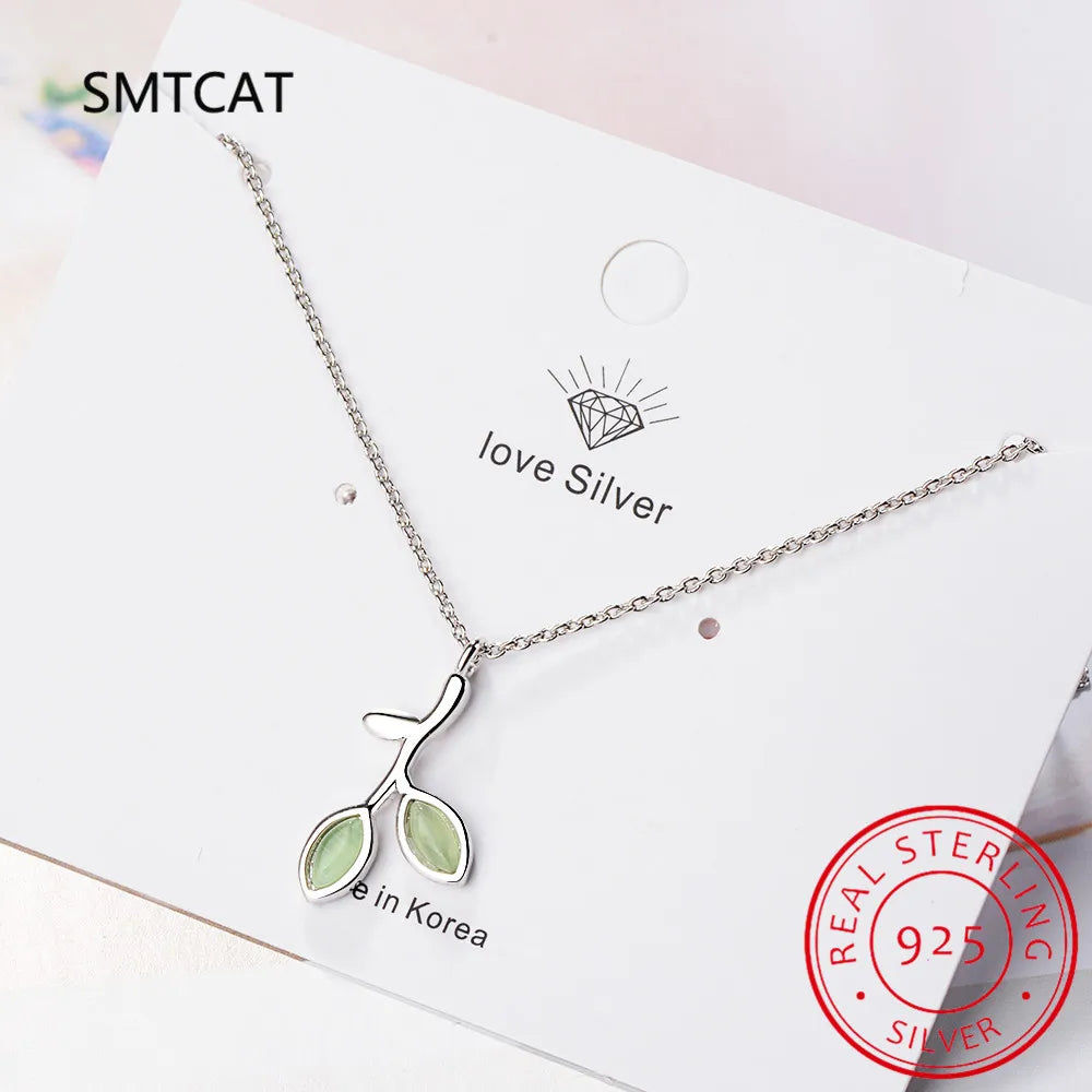 925 Sterling Silver Jewelry Sets Enamel Green Olive Branch Leaves Earring+Ring+Necklace+Bangle For Women Fine Jewelry Bijoux