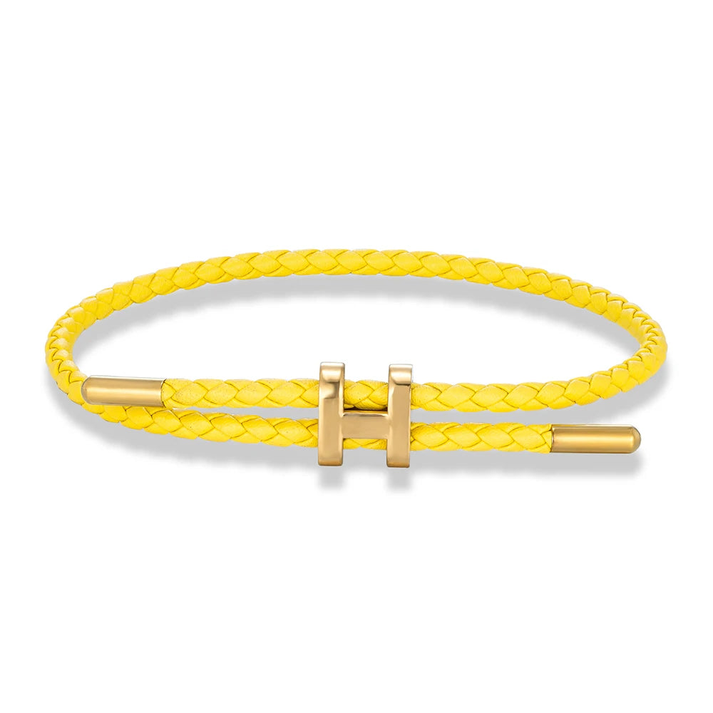 MKENDN Adjustable 3mm Red Braided Leather Bracelet for Men & Women Stainless Steel Jewelry Classic Simple Unisex Couple Gift