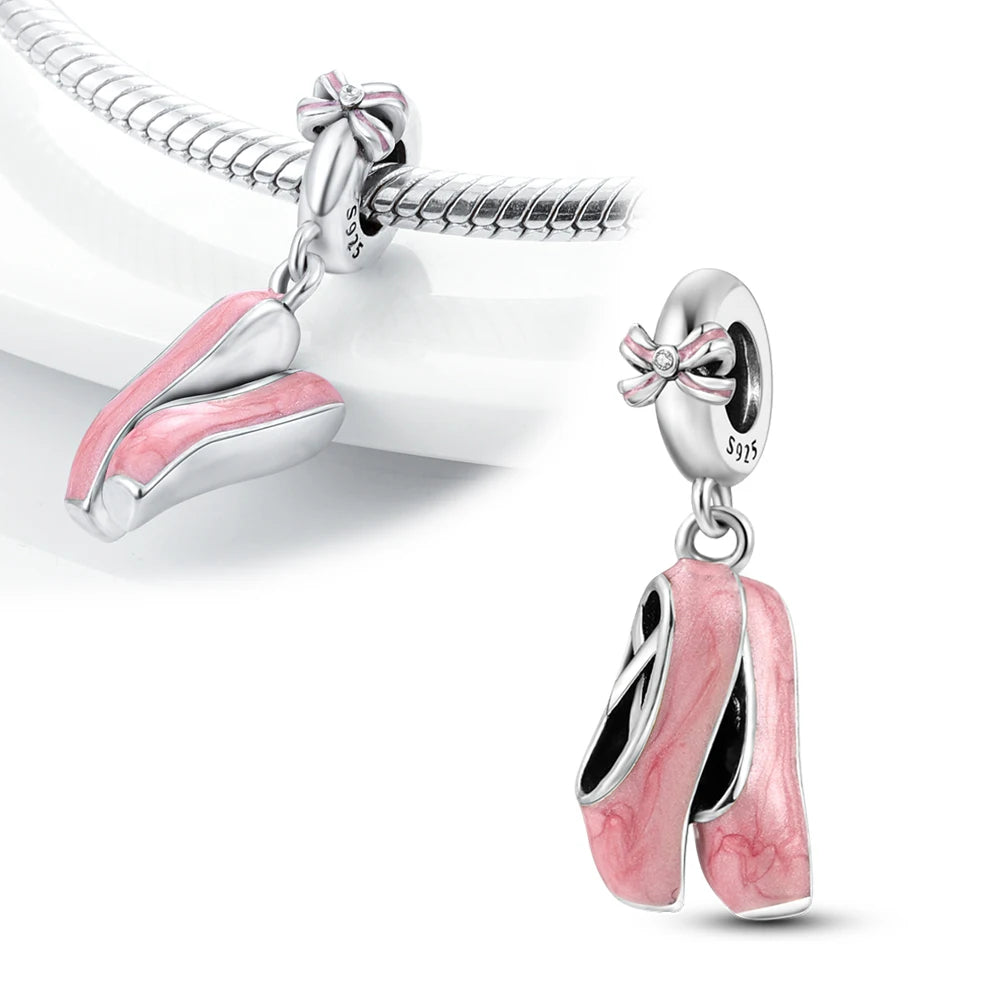 925 Silver Girl Lady Lipstick Makeup Charm Dangle Pendant Beads Fit Original Bangle Cosmetic Charms Bracelet DIY Making Jewelry