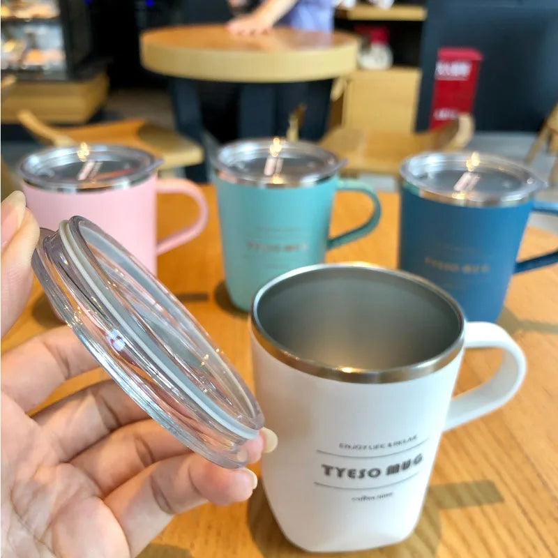Tyeso Water Bottle 260/300ml Coffee Mug Stainless Steel Coffee Cup Travel Mug with Lid Insulated For Office Home Coffee Tea tool