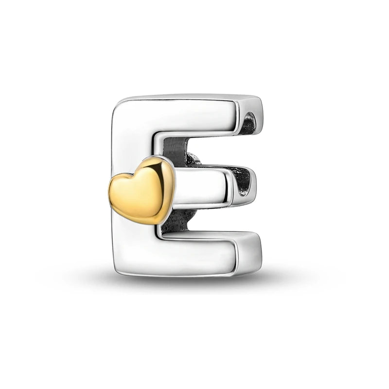 New 925 Sterling Silver Charm Beads 26 Letter Alphabet A-Z Charm Fit Original Charms Bracelet DIY Birthday Jewelry Gift Making