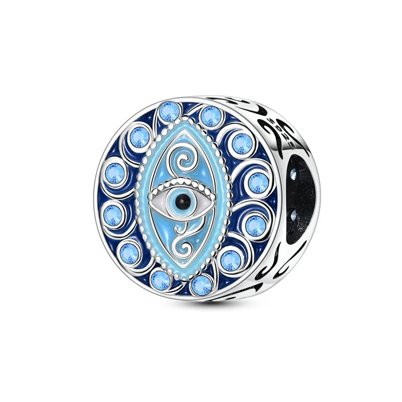 925 Sterling Silver Blue Devil Eyes Charms Airplane Globe Earth Suitcase Travel Fit Original Bracelet For Women DIY Jewelry Bead