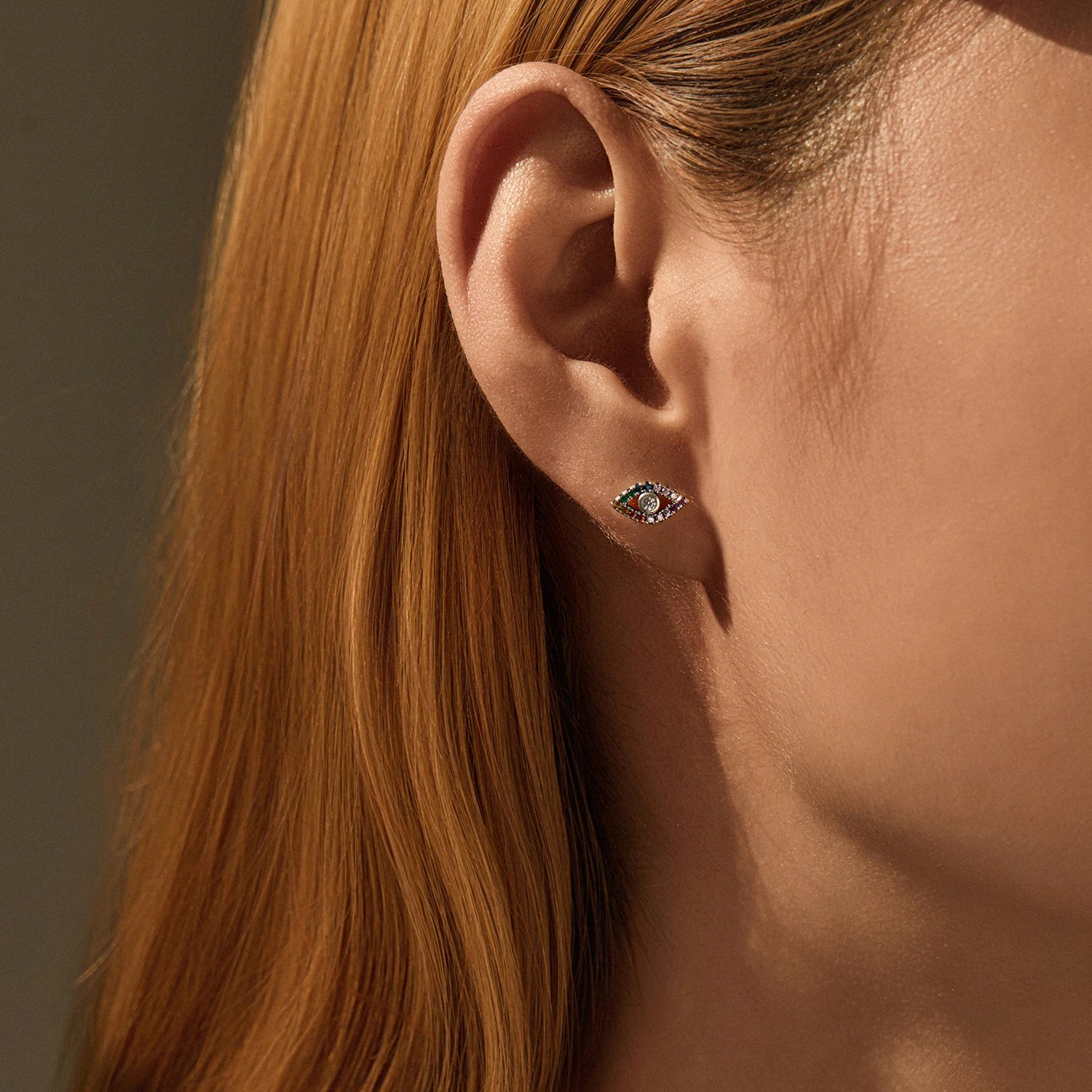 MODIAN 925 Sterling Silver Colorful Zirconia Ear Studs Exquisite Original Design Eyes Stud Earrings For Women Fine Jewelry