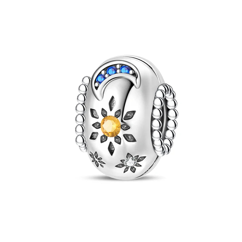 Charms 925 Silver Butterfly Flowers Colorful Zircon Silicone Spacer Beads Fit Pandach 925 Original Bracelets Fine DIY Jewelry