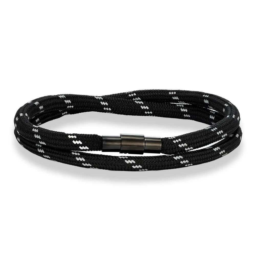 MKENDN Double Layer Paracord Bracelet for Men & Women - 316L Magnetic Clasp Survival Bracelet - Outdoor Emergency Jewelry Gift - Madeinsea©