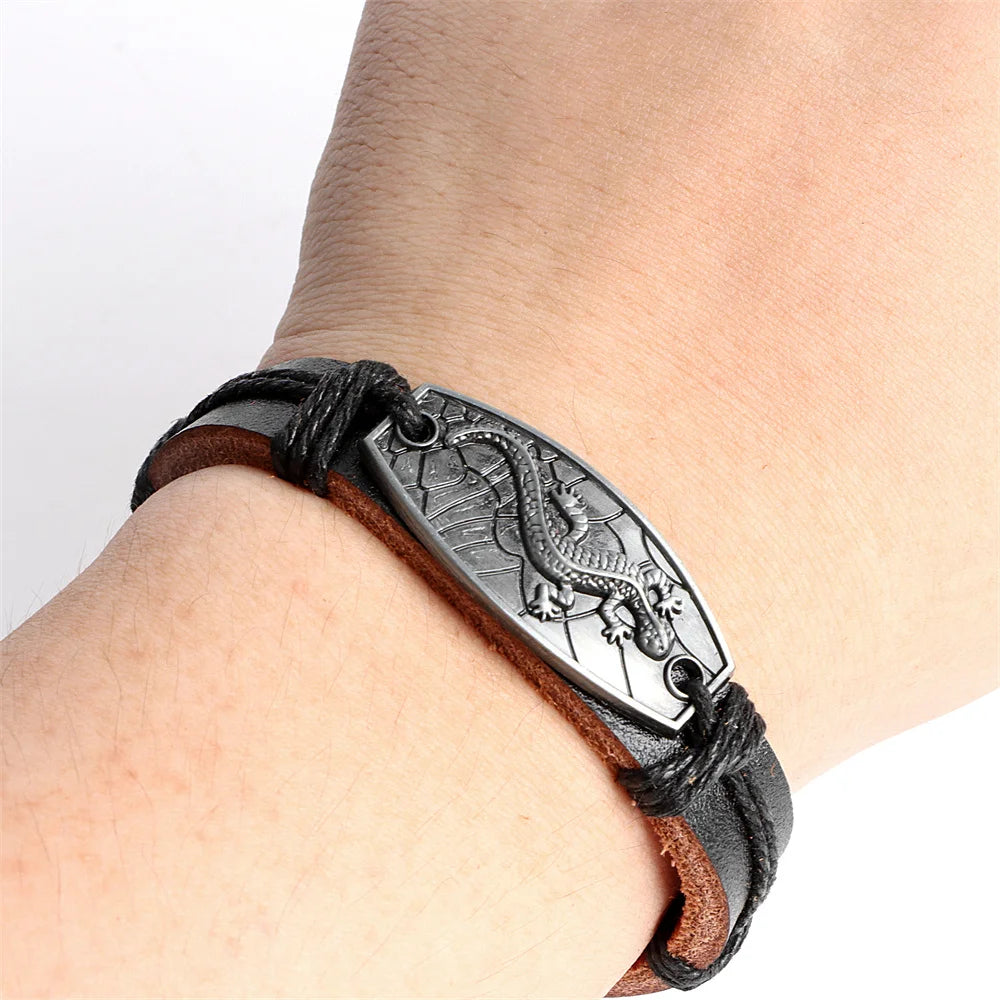 Lot de 10 bracelets vintage, manchettes, breloques en métal vintage, bracelets en cuir en forme d'étoile, bijoux pour femmes et hommes, amis