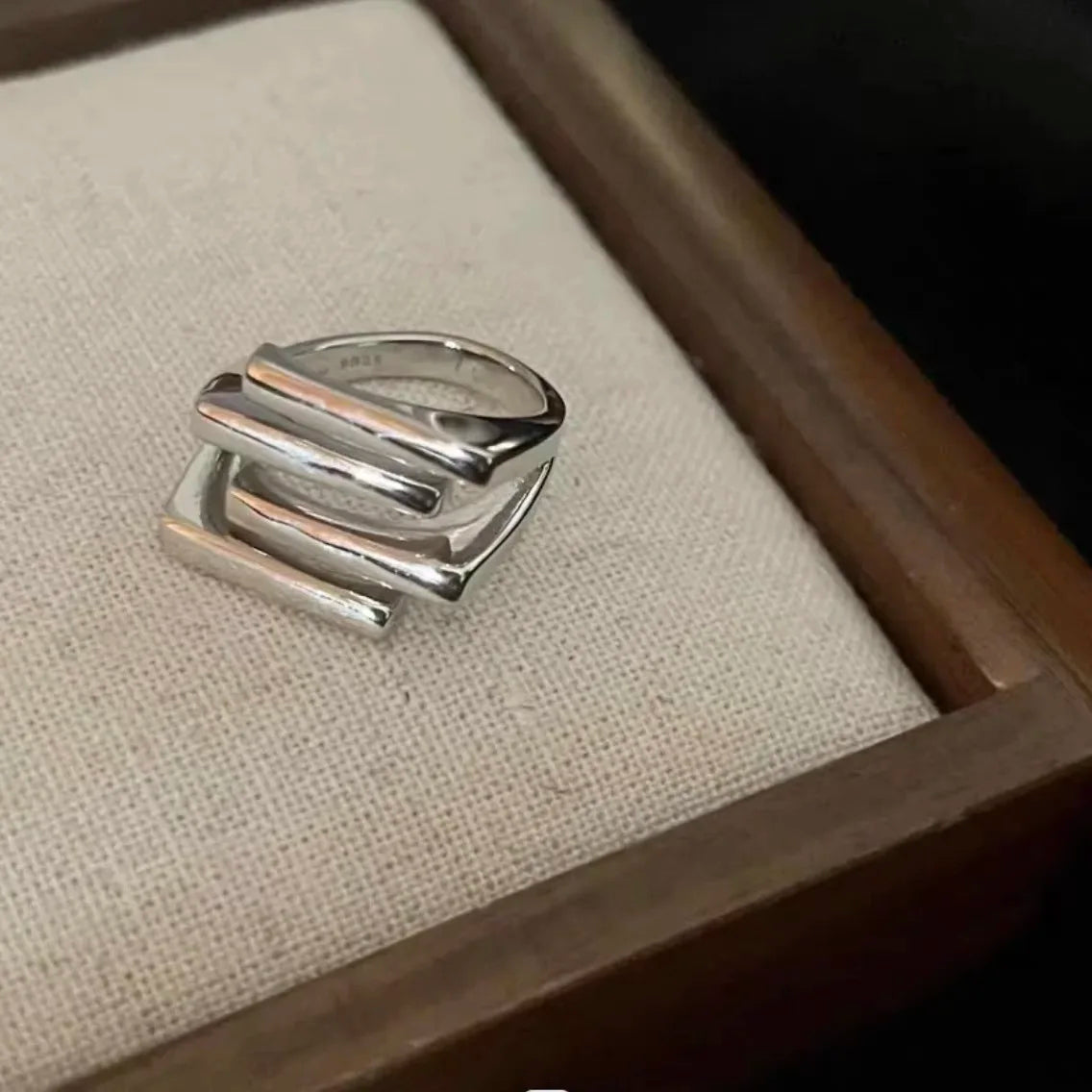 Bagues BF CLUB en argent sterling 925 pour femmes, bague rétro irrégulière faite à la main, simple et géométrique, en or et zircon, hypoallergénique, pour cadeau d'anniversaire